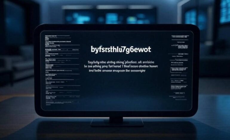 Decoding byfsrhlu7g6ewot: A Mysterious String in the Digital Landscape