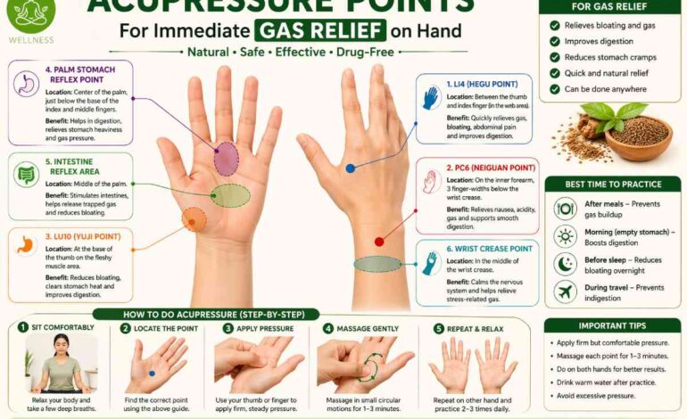 Acupressure Points for Immediate Gas Relief on Hand – India Guide