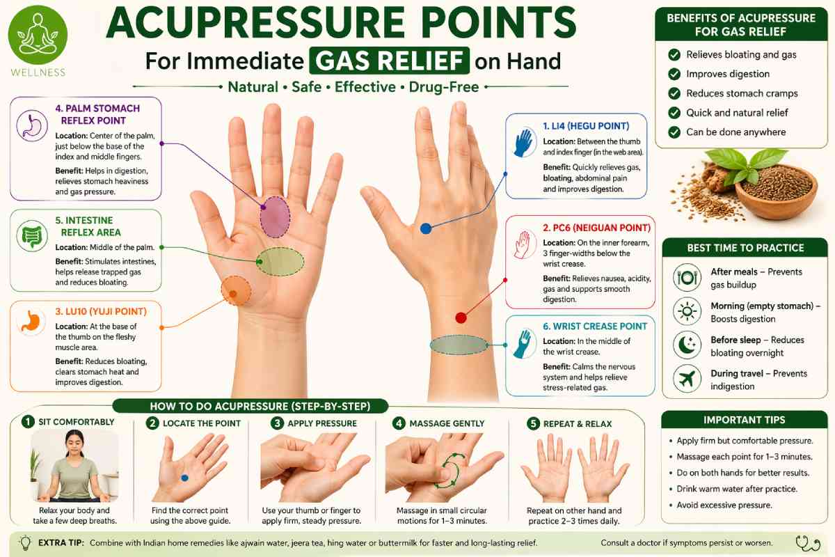Acupressure Points for Immediate Gas Relief on Hand – India Guide